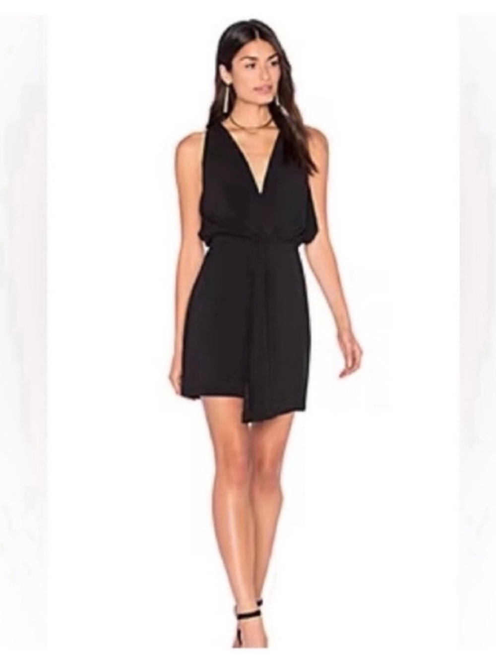 NWT Likely Randall Dress in Black Sleeveless surplice neck size two (2)
